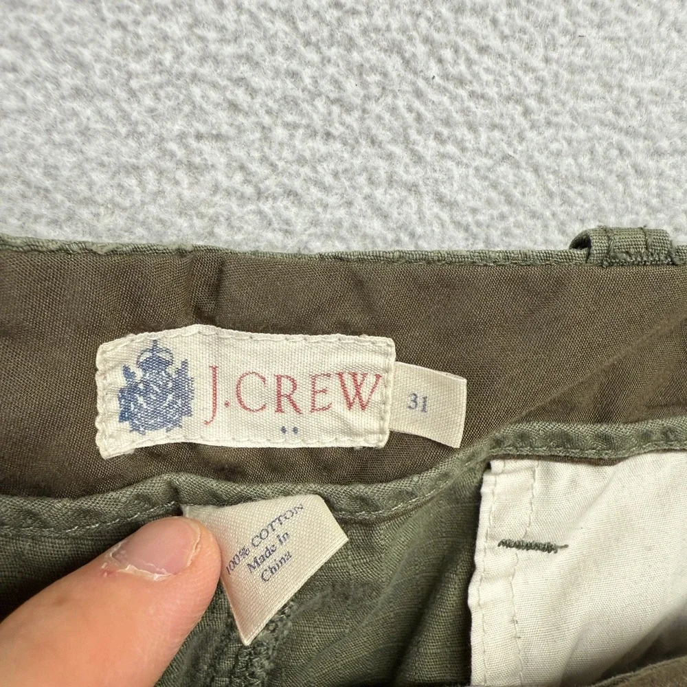 J.Crew Cargo Shorts Mens 31 Green Ripstop Cotton Casual Utility Vintage y2k 10